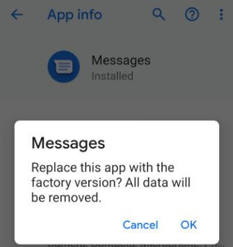 Uninstall apps update on Android 9 Pie