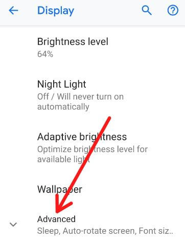 Google Pixel 3 advanced settings Pie