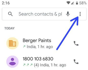 Google phone's app in Pixel Pie