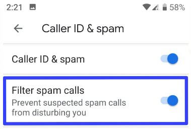 How to enable filter spam calls on Android 9 Pie