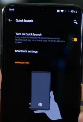 How to turn on quick launch in OnePlus 6T