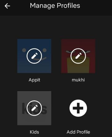 Delete a Netflix profile on Android phone