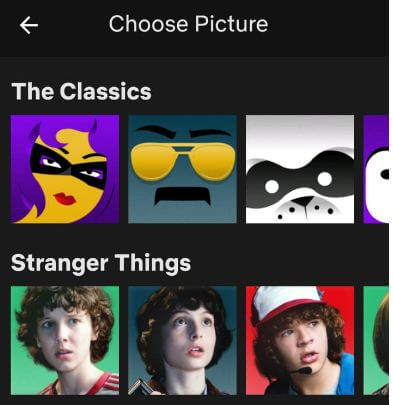 Edit profile in Netflix Android