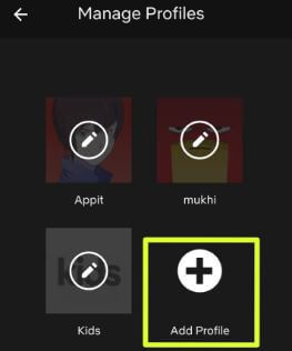 How to add new profile on Netflix Android device