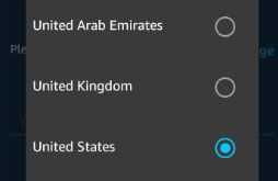 How to change Alexa location country in Alexa app