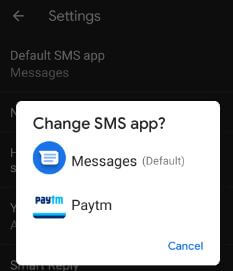 How to change default SMS app on Pixel 3