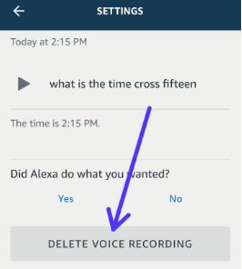 How to delete Alexa voice history on Android