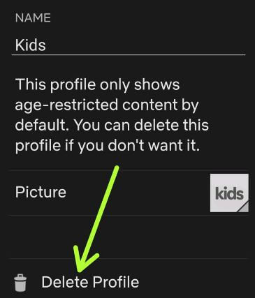 How to delete a Netflix profile on Android