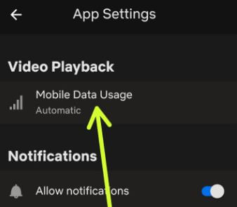 Netflix usage mobile data in android