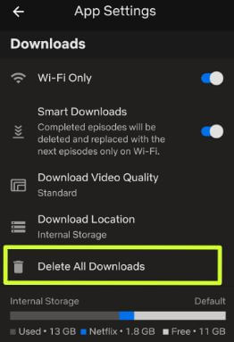 how delete downloads on androids