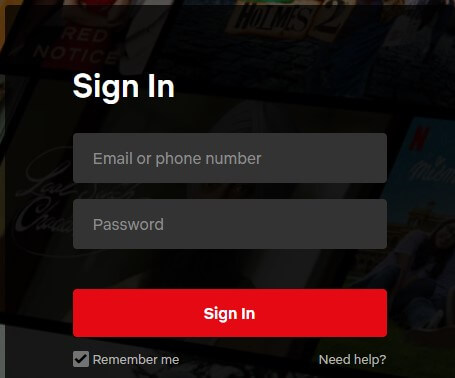 Sign in Netflix account on PC