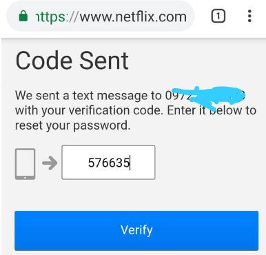 reset Netflix password on Android