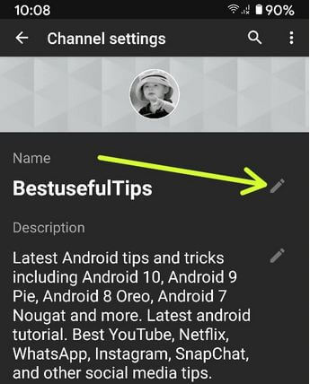 Change YouTube Channel Name on Android Smartphone