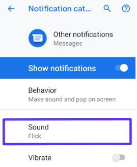 Change message notifications sound on Pixel 3 Pie