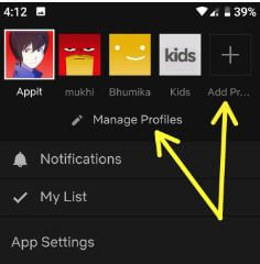 Create separate child or kids profile on Netflix app android