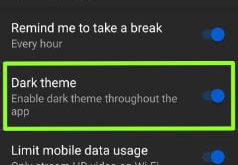 How to change YouTube theme Android