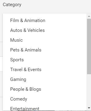 How to change category on YouTube