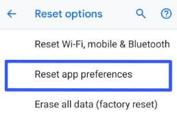 How to reset Pixel 3 app preferences