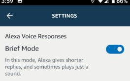 How to turn on Brief mode on Alexa app android