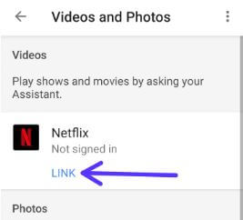 Link Netflix profile to Google home