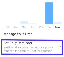 Set time limit to daily use Instagram app