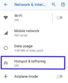 Set up Wi-Fi hotspot password on Android Pie