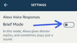 Turn on Brief mode on Alexa