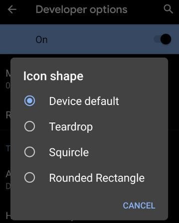 How to change icon shape in Android Q 10
