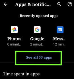 Android Q Beta apps and notifications settings
