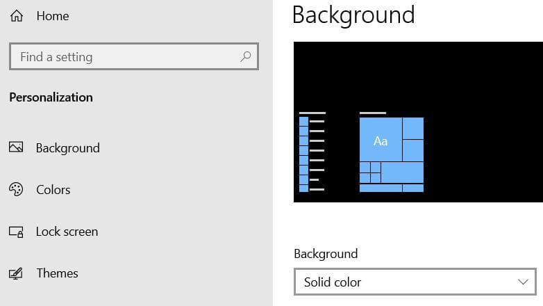 Change the desktop background wallpaper on Windows 10