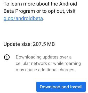 Download android Q Beta 2 on Pixel via OTA update