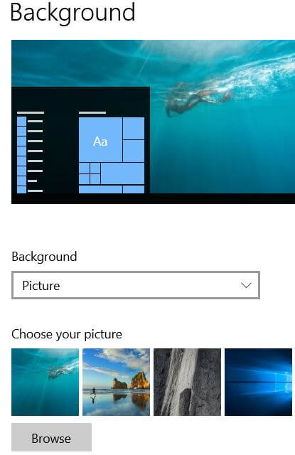 How to change Windows 10 background pictures