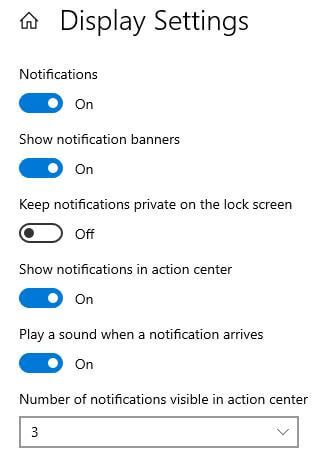 Change Windows 10 notification settings