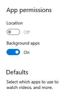 Disable Windows 10 background running apps