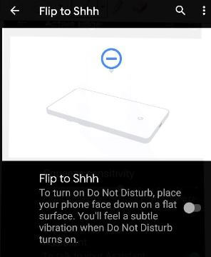 Google Pixel 3a Gestures Flip to Shhh