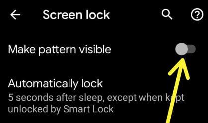 Hide pattern lock dots on Android phone
