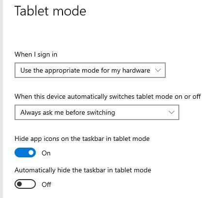 How to use tablet mode in Windows 10
