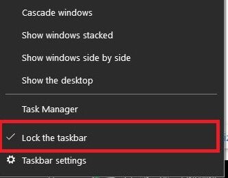 Move taskbar in Windows 10