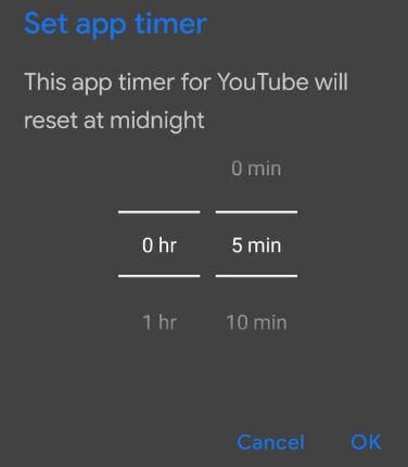 Set app timer on Android Pie 9.0 devices