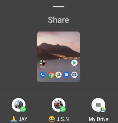Share screenshot in Google Pixel 3a XL