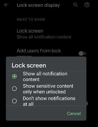 Show Sensitive Content only When unlocked your Google Pixel 3a