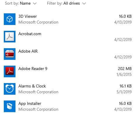 Windows 10 preinstalled apps and programs