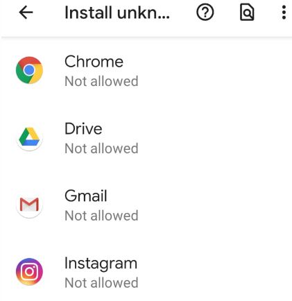 Allow install from unknown sources Android 9