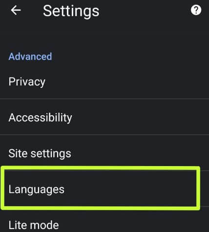 Change default chrome language on Android phone