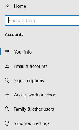 Change password on Windows 10 using Sign-in settings