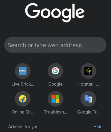 Get a dark chrome theme on android