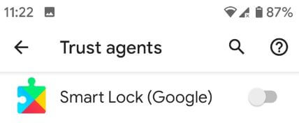 How to disable Google smart lock on Pixel 2