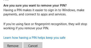 How to remove windows 10 sign in pin