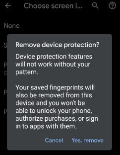 Remove lock screen on Pixel 3a XL