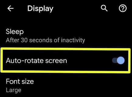 Turn on auto rotate screen on Pixel 3